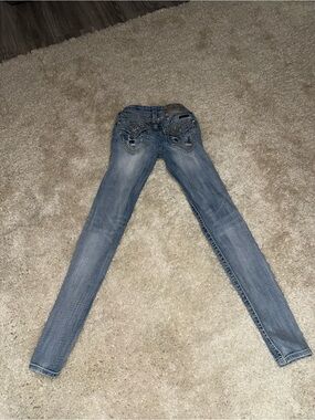 Miss Me Light Blue Skinny Jeans with Embellished Back Pockets